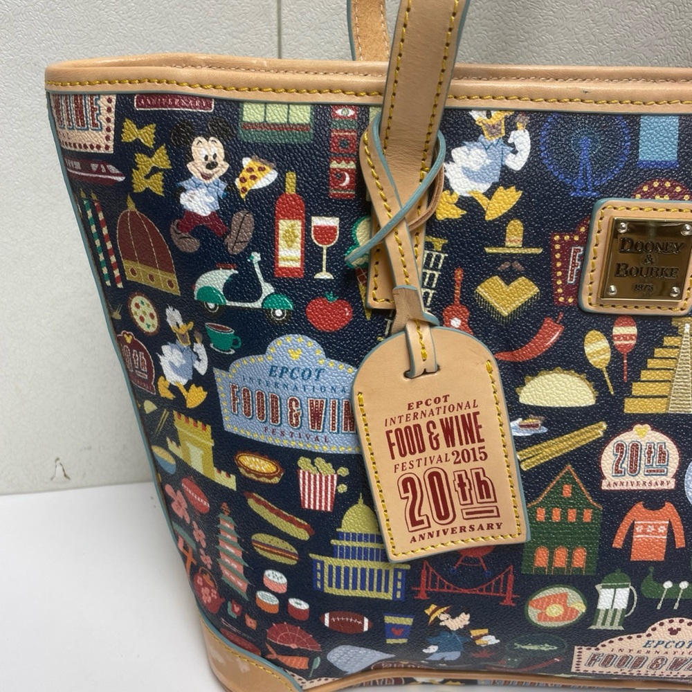 Disney Dooney & Bourke Epcot Food And Wine Festival 2015 20th Satchel Purse Bag - Picture 2 of 10